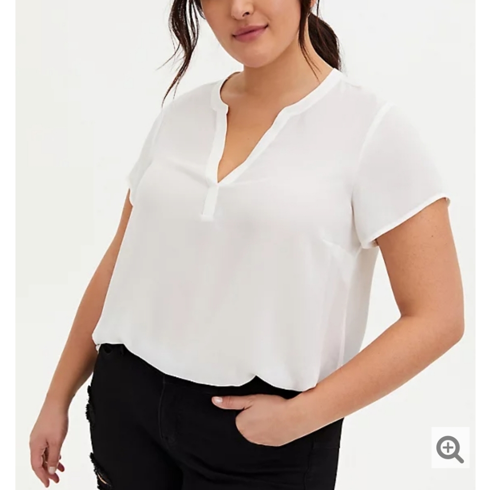 White Georgette Pullover Blouse